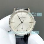 Swiss Clone Vacheron Constantin Leather Strap Patrimony 40mm Silver Dial Watch 